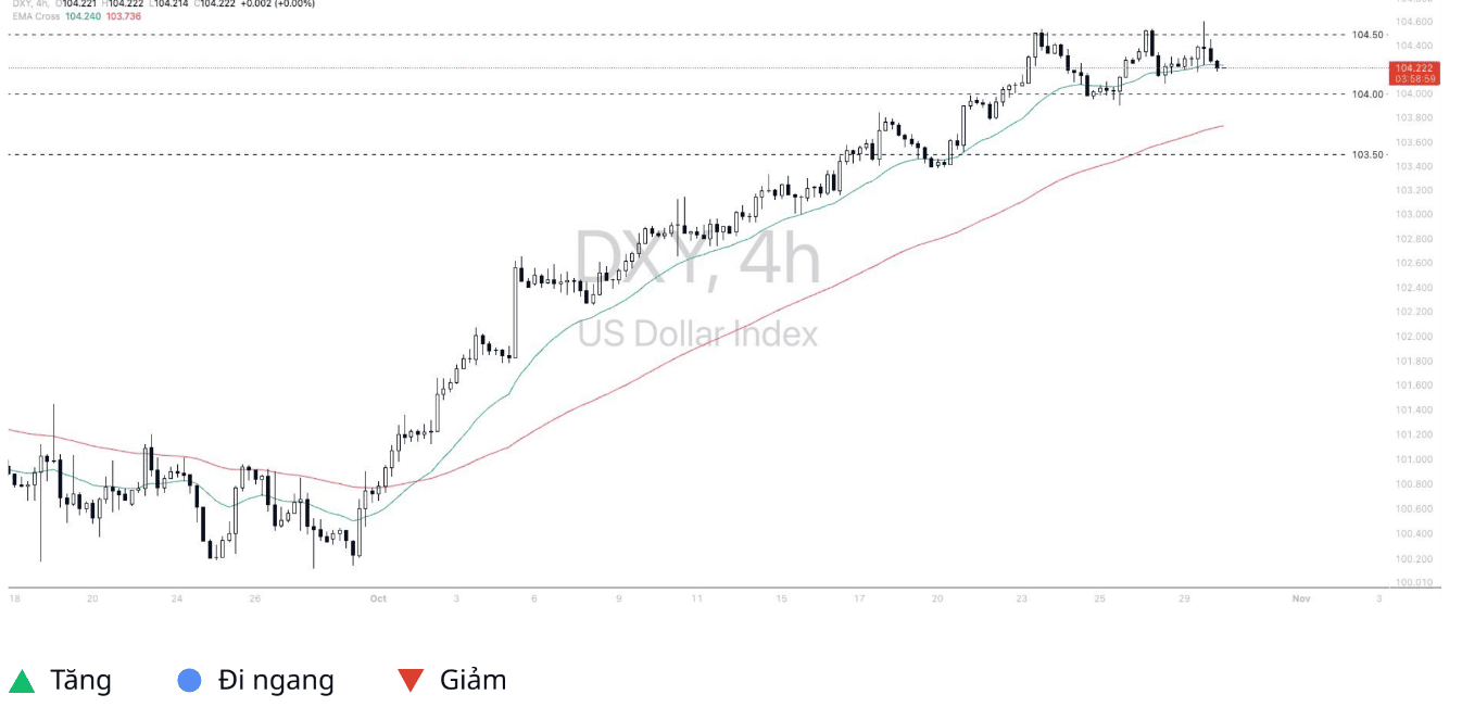 Tổng quan thị trường Forex ngày 30/10/2024: Lợi nhuận thị trường Hoa Kỳ vượt mong đợi 8 Phân tích kỹ thuật DXY ngày 30/10/2024