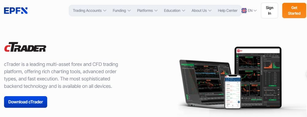 EPFX cung cấp nền tảng Ctrader