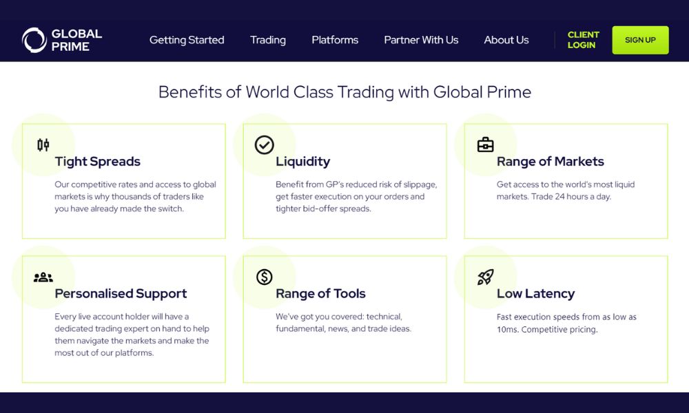 Global Prime là một sàn giao dịch Forex và CFD đang thu hút sự chú ý của nhiều nhà đầu tư