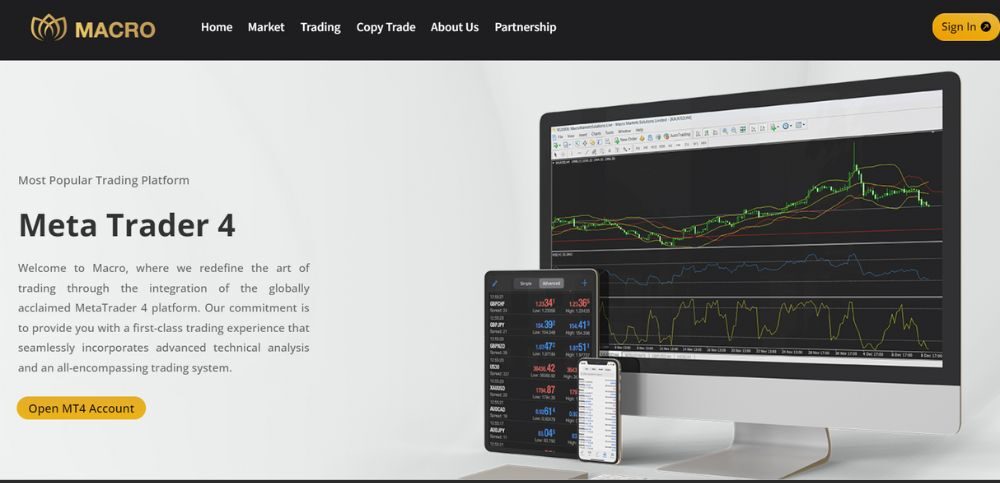 Sàn Macro Markets hỗ trợ nền tảng metatrader 4