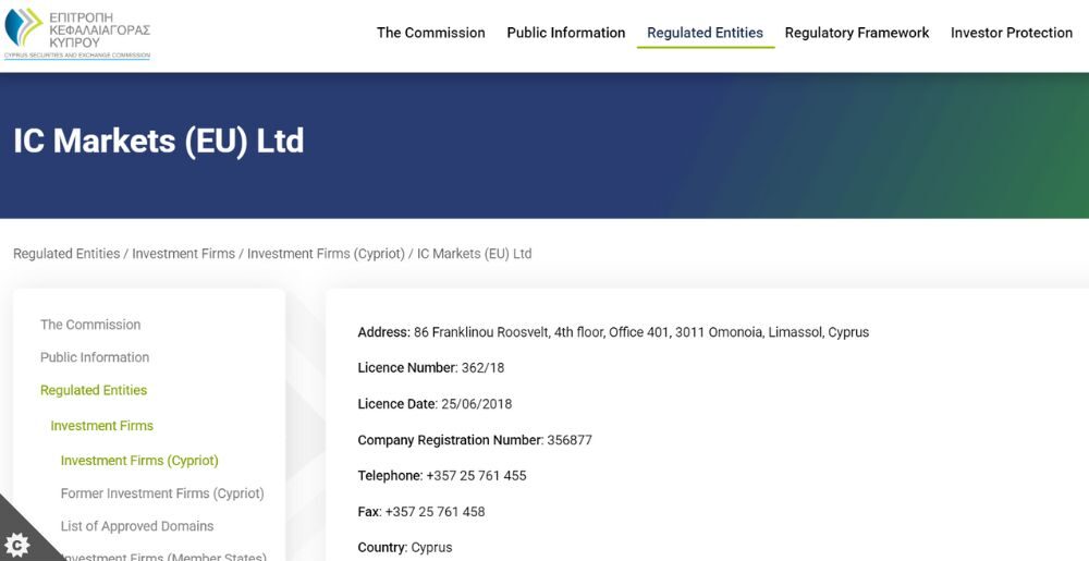 Thông tin chi tiết về giấy phép CySEC