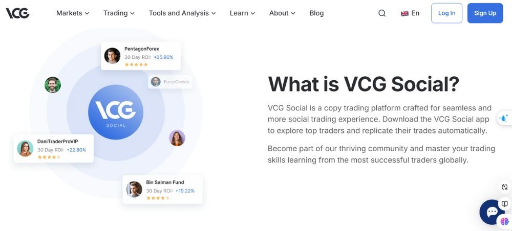 VCG Markets cung cấp VCG Social