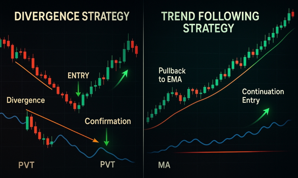 Chỉ số PVT (Price Volume Trend): Chỉ báo động lượng kết hợp giá và khối lượng, đo lường sức mạnh xu hướng.