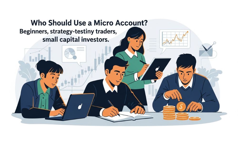 Tài khoản Forex Micro là gì? Chi tiết cho người mới bắt đầu 4 Ai nên dùng Tài khoản Micro? Người mới, trader test chiến lược, vốn nhỏ.