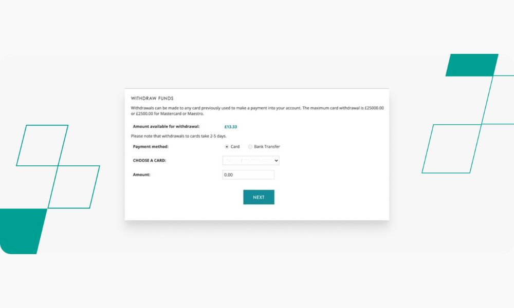 Hướng dẫn từng bước rút tiền Spreadex