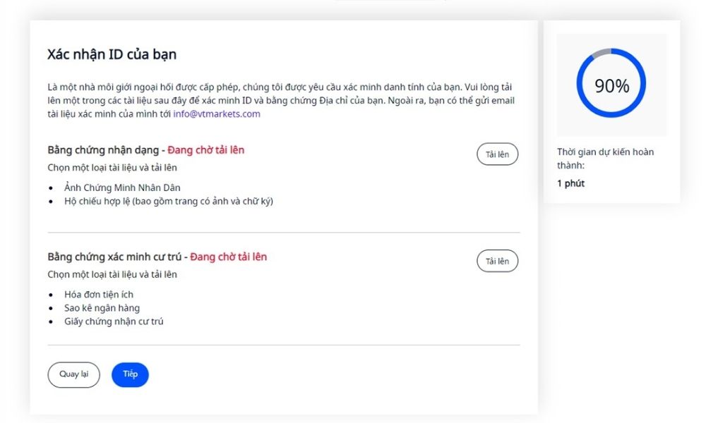 Bước 3: Xác minh danh tính (KYC)
