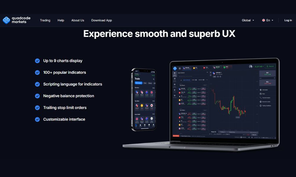Nền tảng giao dịch của sàn Quadcode Markets