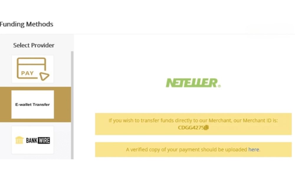 Nền tảng giao dịch và nạp/rút tiền