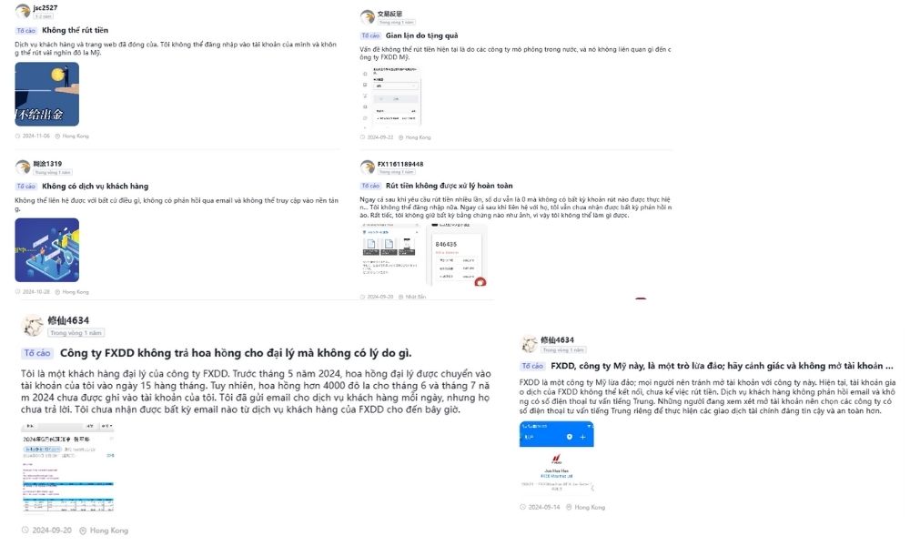 Phản hồi từ người dùng về sàn FXDD