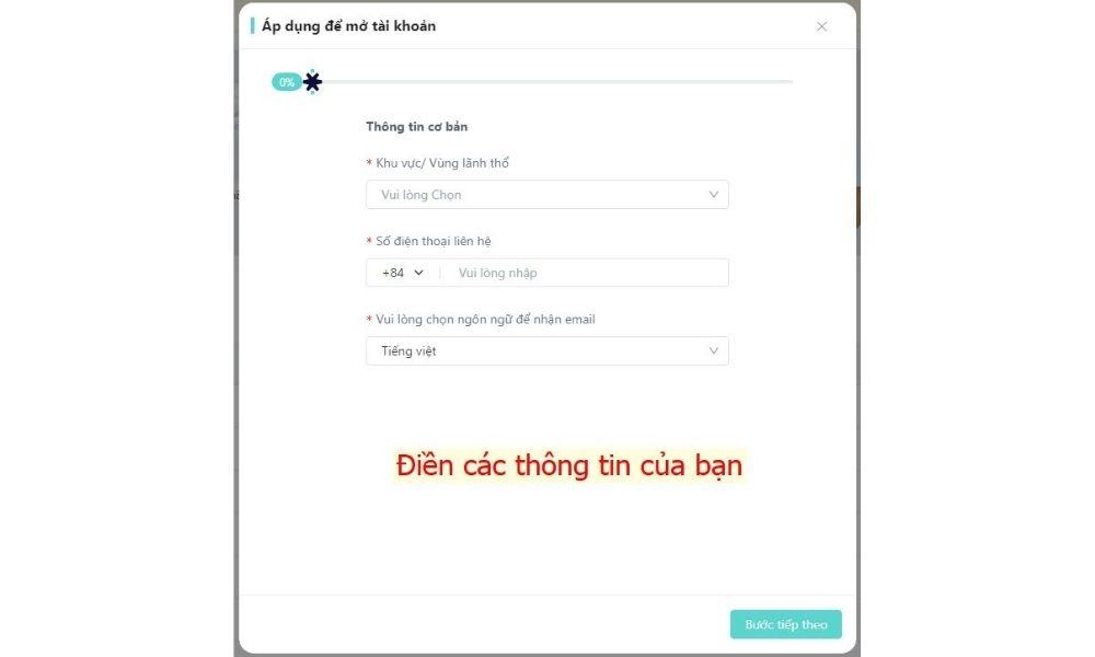 Quy trình mở tài khoản STARTRADER