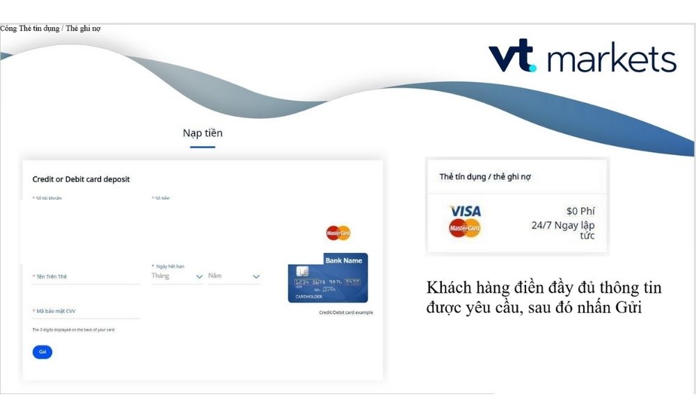 Quy trình nạp tiền VT Markets