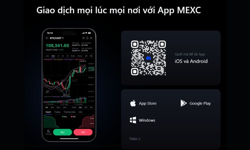 Nền tảng giao dịch của sàn MEXC