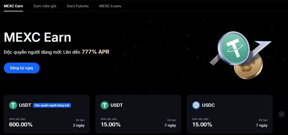Các hình thức kiếm tiền trên MEXC Earn