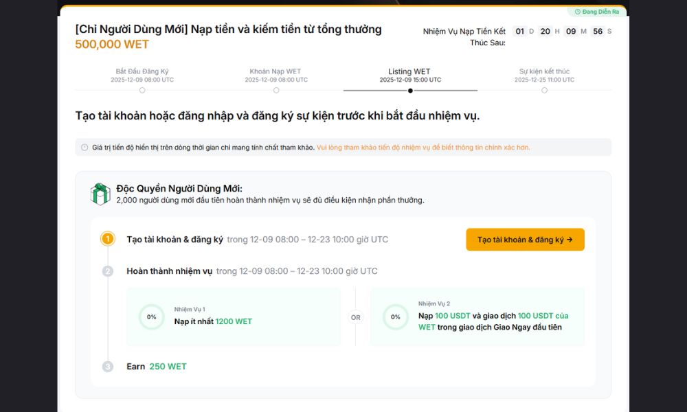 Cách tham gia sự kiện chia sẻ thưởng lên đến 500.000 WET trên Bybit