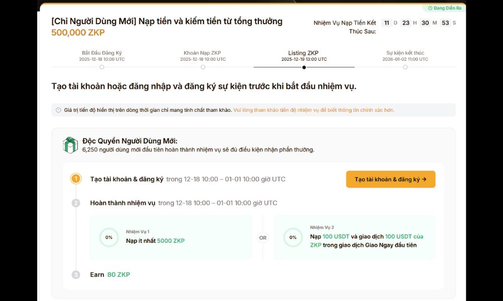 Hướng dẫn săn thưởng từ Pool 1.500.000 ZKP trên Bybit 3 Sự kiện 1 săn thưởng từ Pool 1.500.000 ZKP trên Bybit