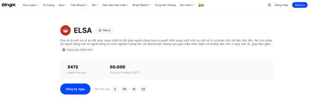 Sự kiện BingX niêm yết Elsa AI