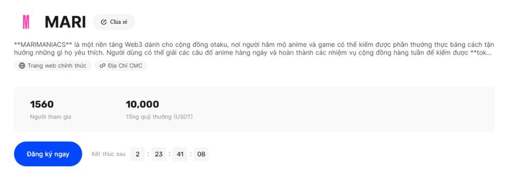 Sự kiện BingX niêm yết Marimaniacs