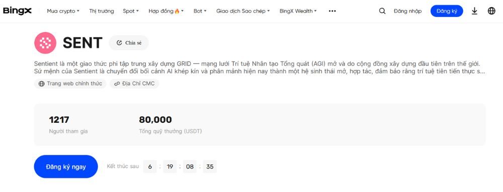 Sự kiện niêm yết Sentient trên BingX